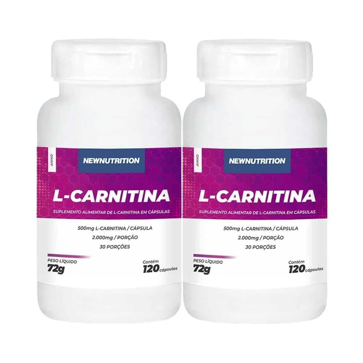 Kit 2X L Carnitina - 120 Cápsulas - Newnutrition