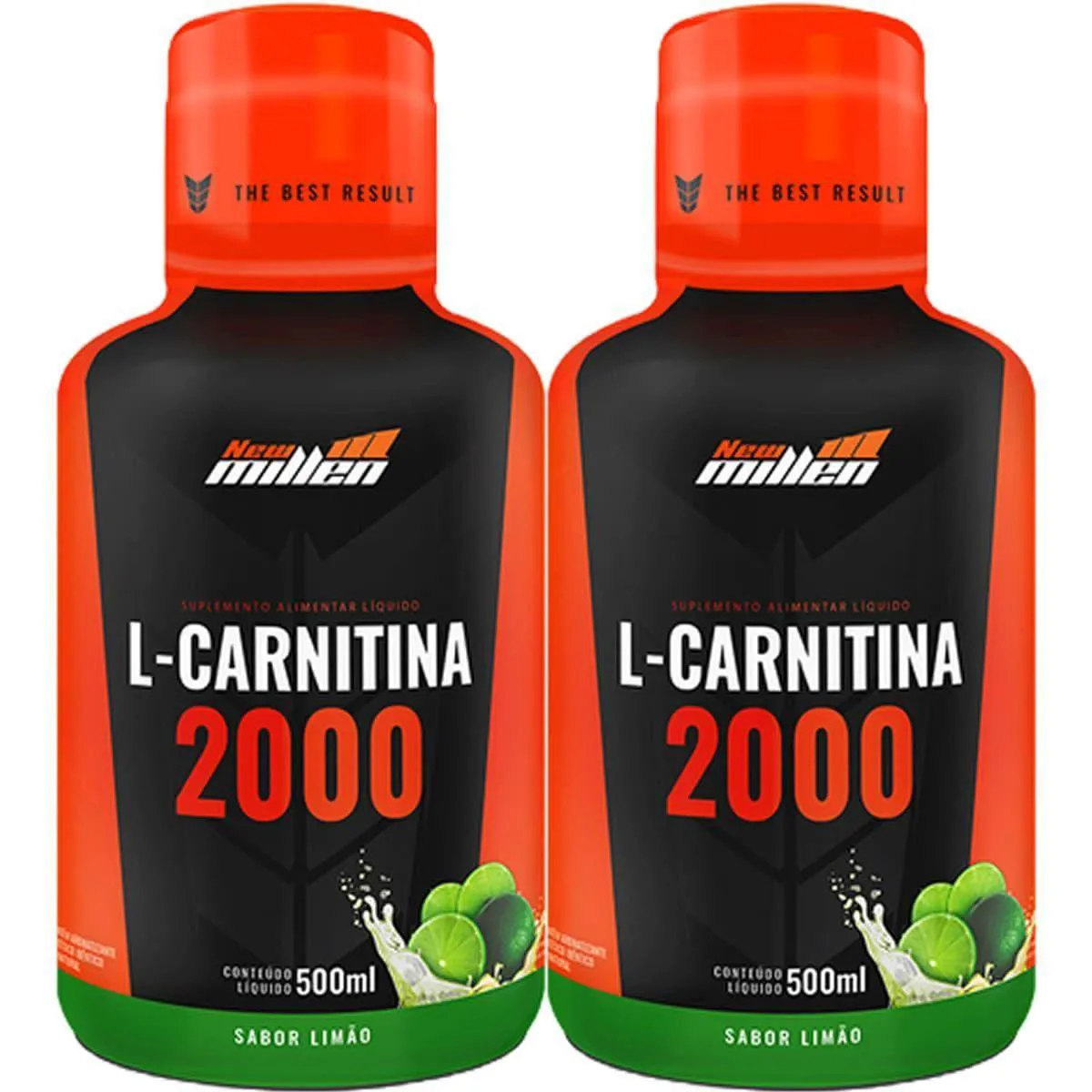 Kit 2X L-Carnitina 2000Mg - 500Ml Limão - New Millen