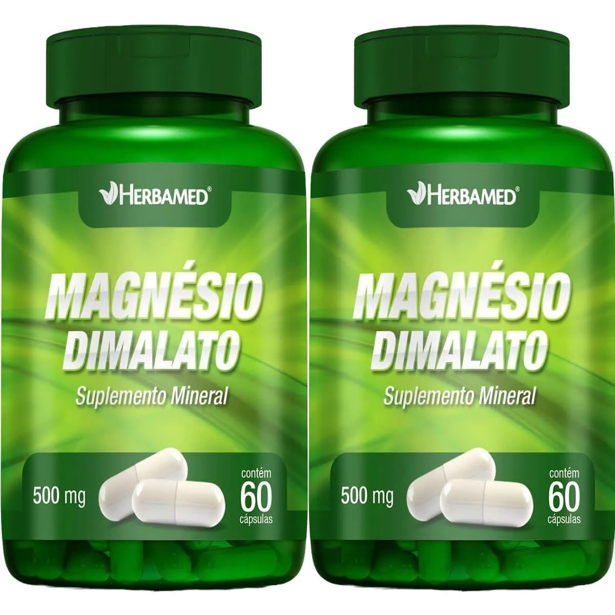 Kit 2X Magnésio Dimalato - 60 Cápsulas - Herbamed