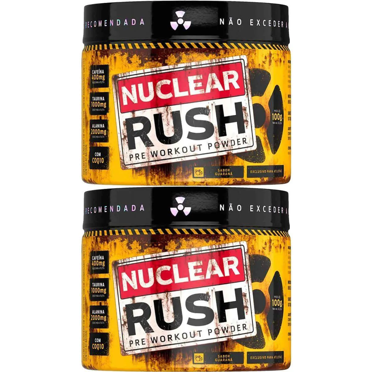 Kit 2X Nuclear Rush Pre Workut Powder - 100G Guaraná - Bodyaction