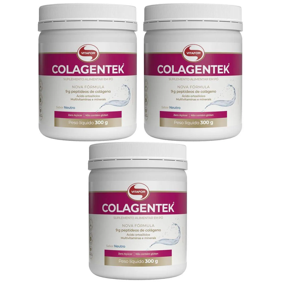 Kit 3X Colagentek -  300G Neutro - Vitafor