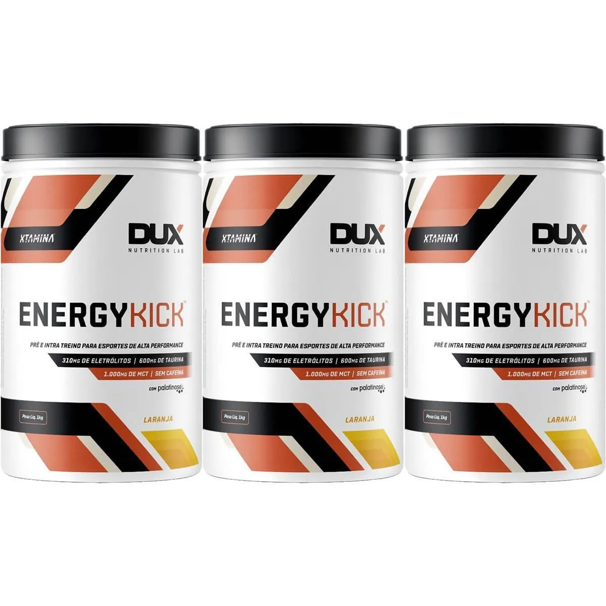 Kit 3X Energy Kick - 1000G Laranja - Dux Nutrition