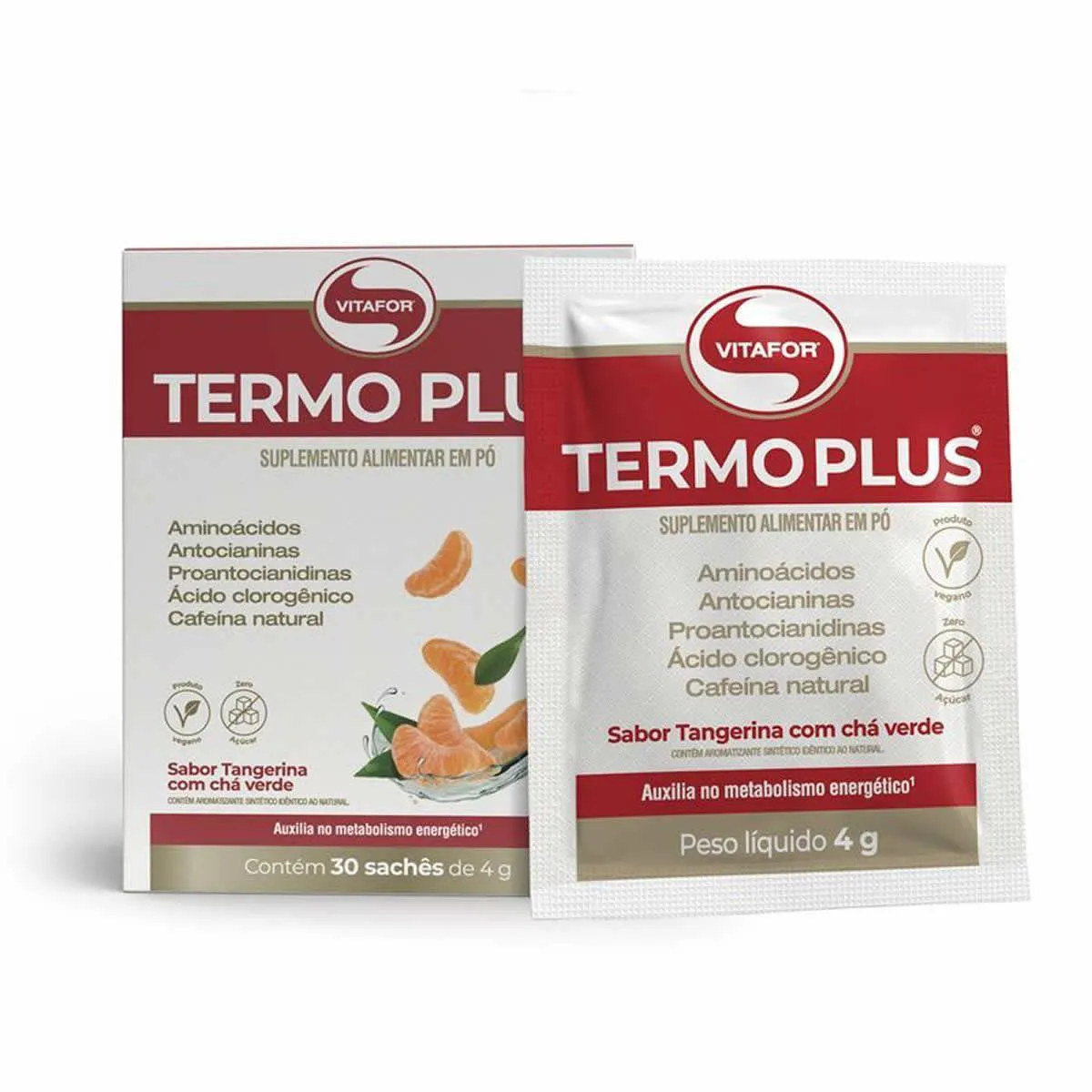Termo Plus - 30 Sachês 4G Tangerina com Chá Verde - Vitafor
