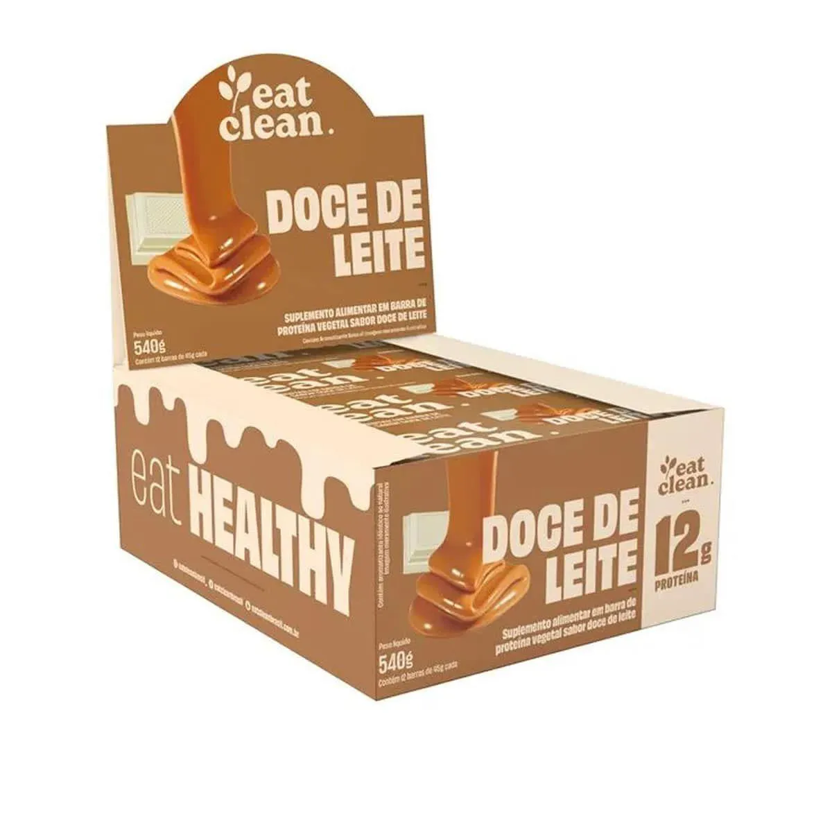 Barrinha de Proteina - 12 Barras 45G Doce de Leite - Eat Clean