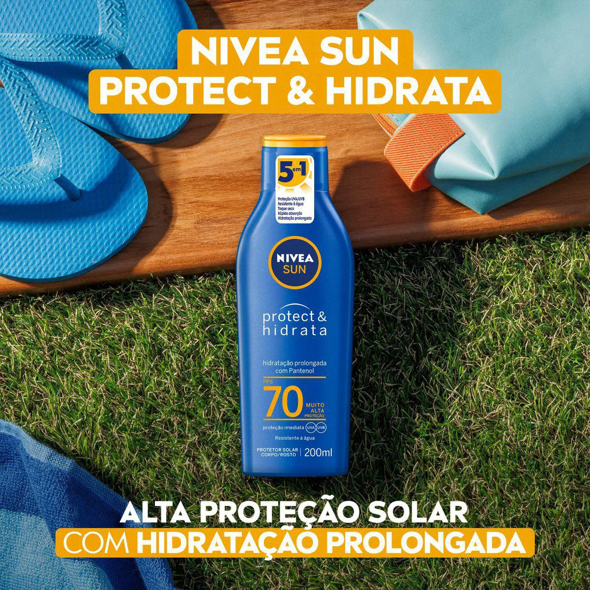 Protetor Solar Corporal Nivea Sun Protect & Hidrata FPS 70 200ml