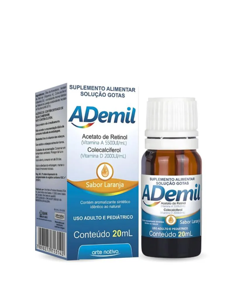 Ademil Vitaminas a e D Sabor Laranja 20Ml Arte Nativa