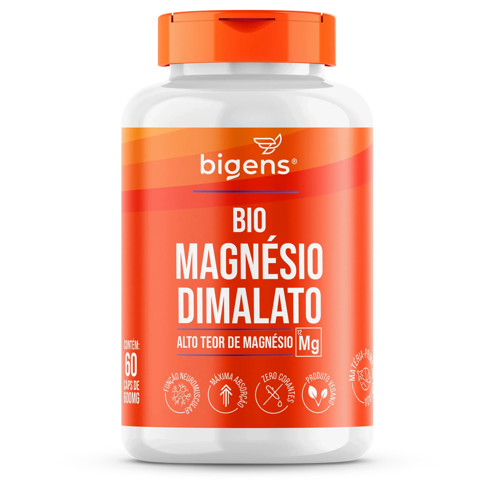 Bio Magnésio Dilamato Vegano 60 Cápsulas Bigens