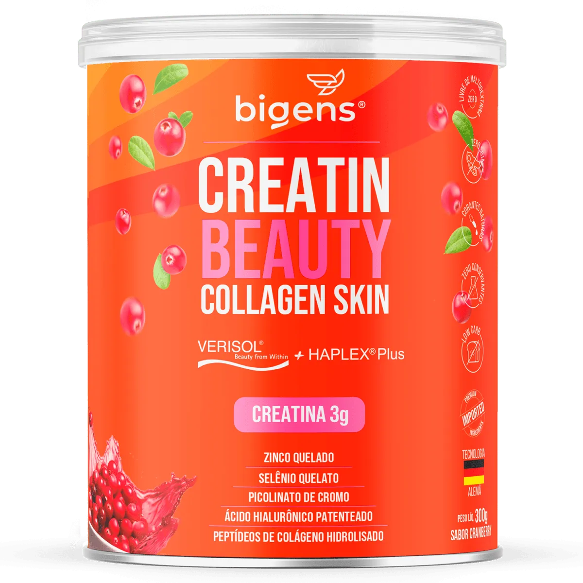 Creatin Beauty Collagen Skin: Verisol®+Haplex®Plus+Creatina Zinco, Selênio, Cromo, Ác.Hialu | Bigens