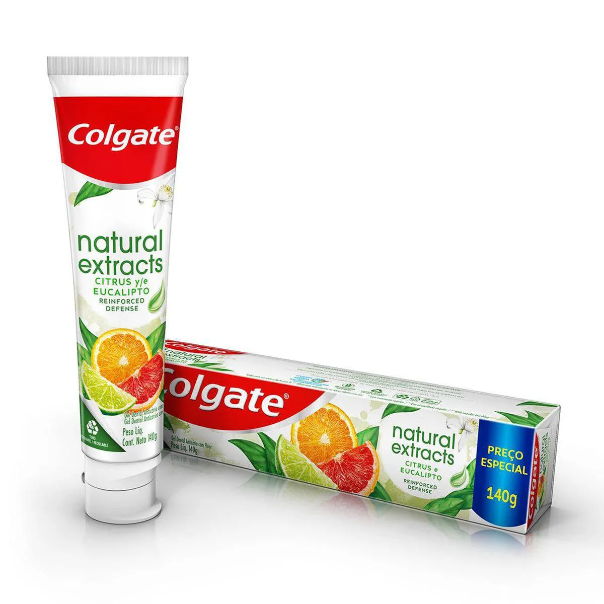 Creme Dental Colgate Natural Extracts Defesa Reforçada Citrus e Eucalipto 140g