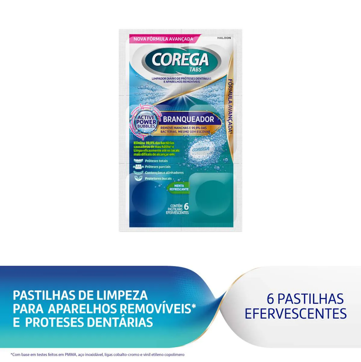 Corega Tabs Branqueador 6 Pastilhas