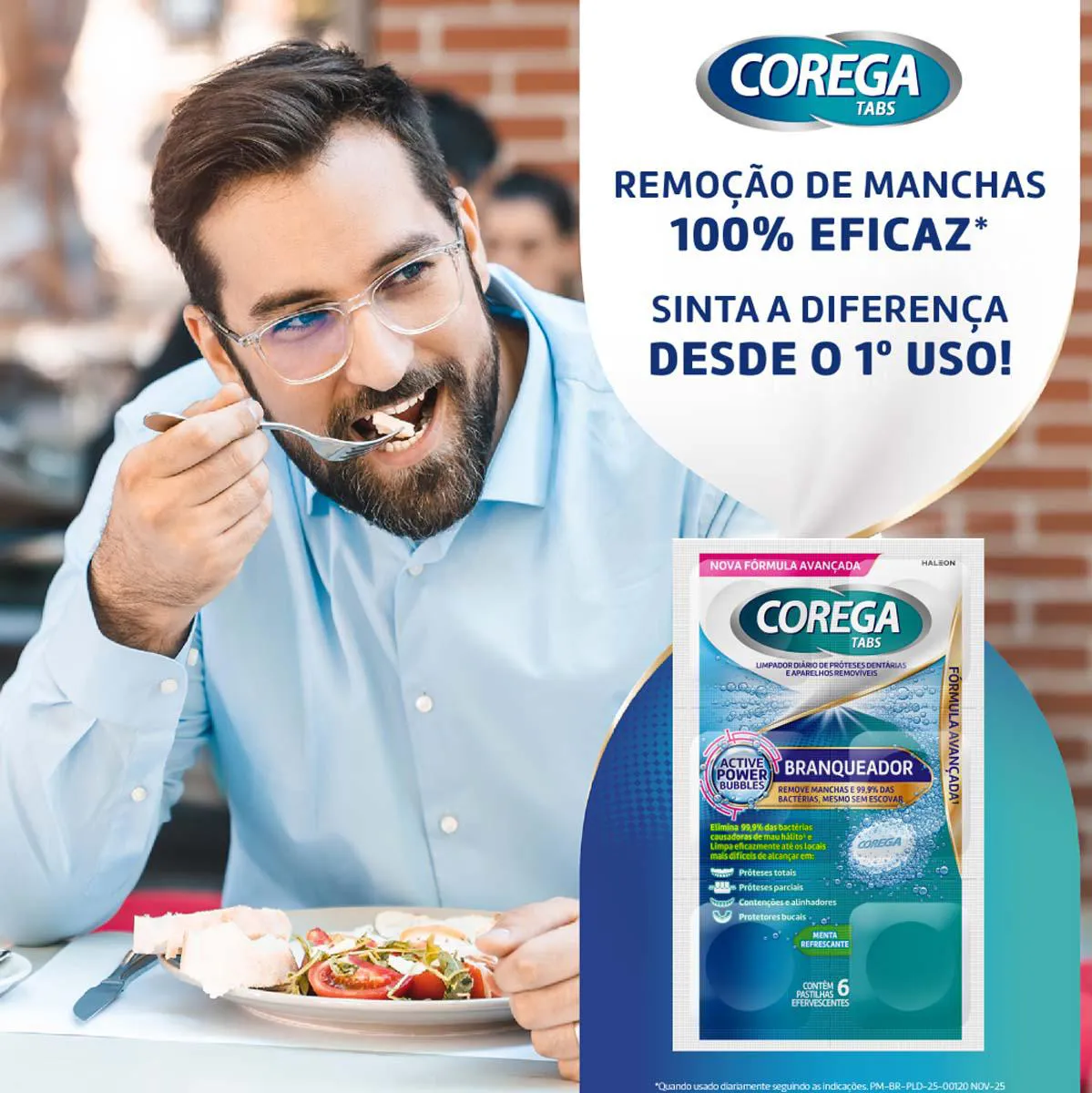 Corega Tabs Branqueador 6 Pastilhas