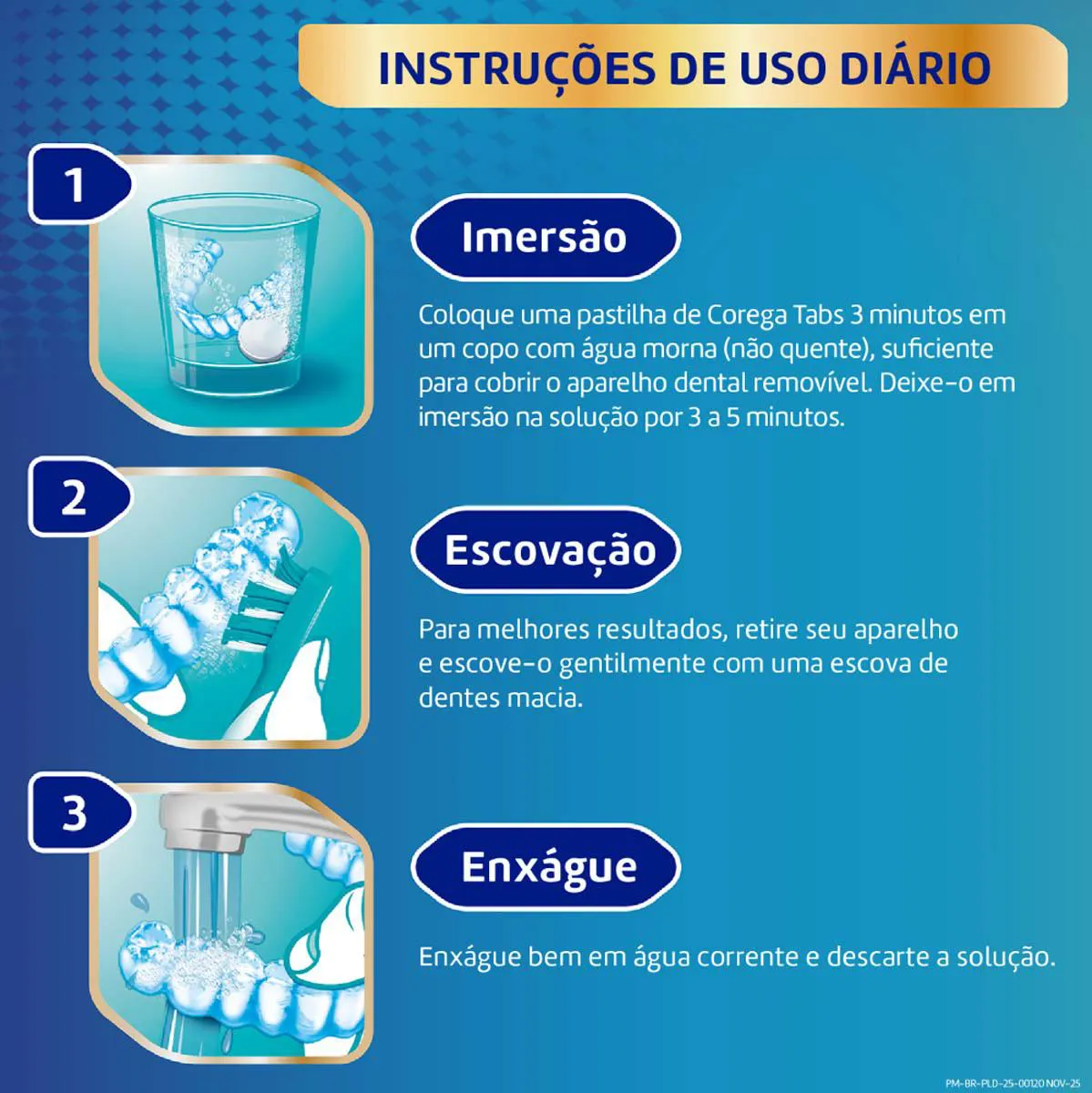 Corega Tabs Limpeza 3 Minutos 6 Pastilhas