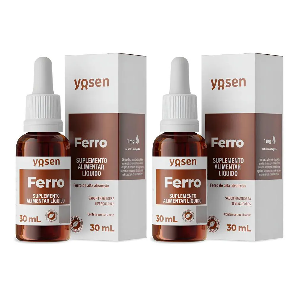 Kit 2 Ferro Yosen Alta Absorção Ydrosolv 30Ml