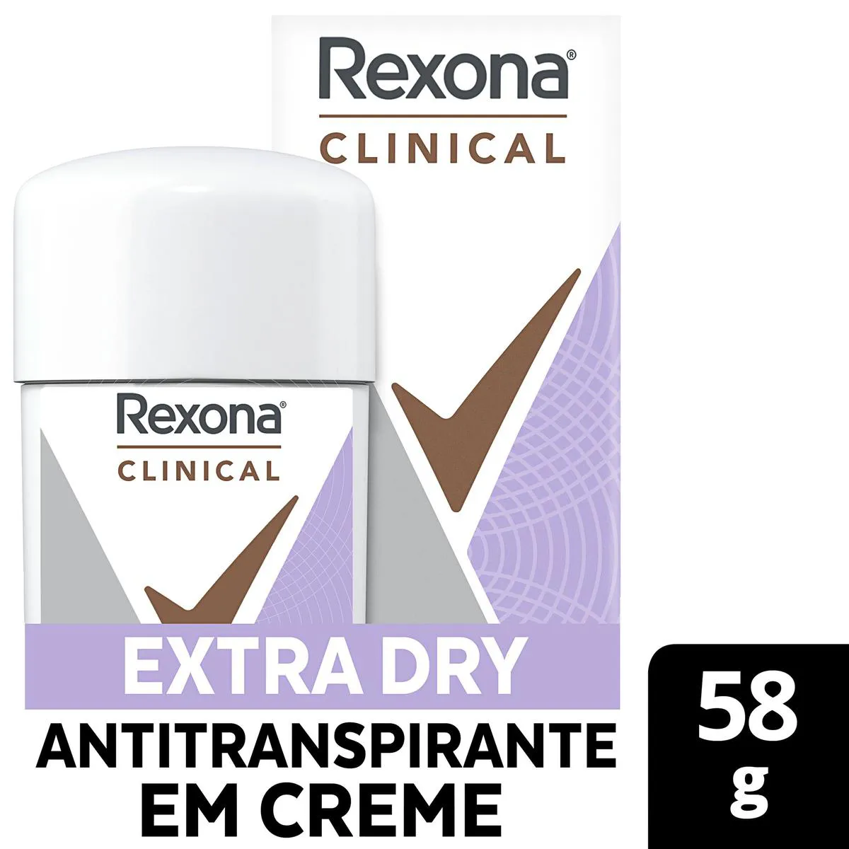Desodorante Antitranspirante Stick Creme Rexona Clinical Extra Dry Feminino 96h 58g
