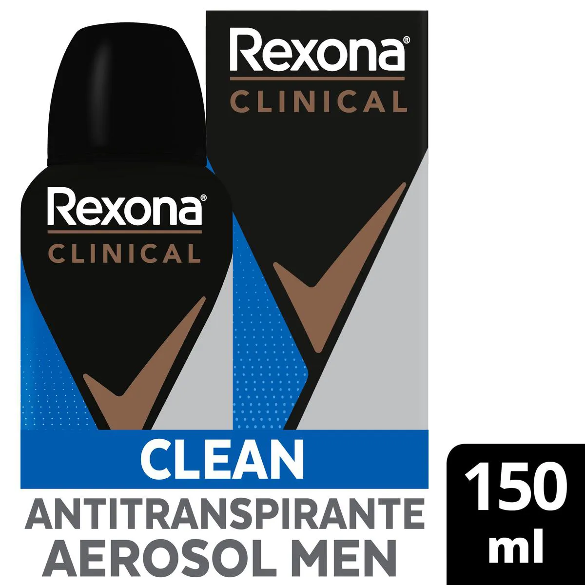 Desodorante Antitranspirante Aerosol Rexona Men Clinical Clean Masculino 96h 150ml