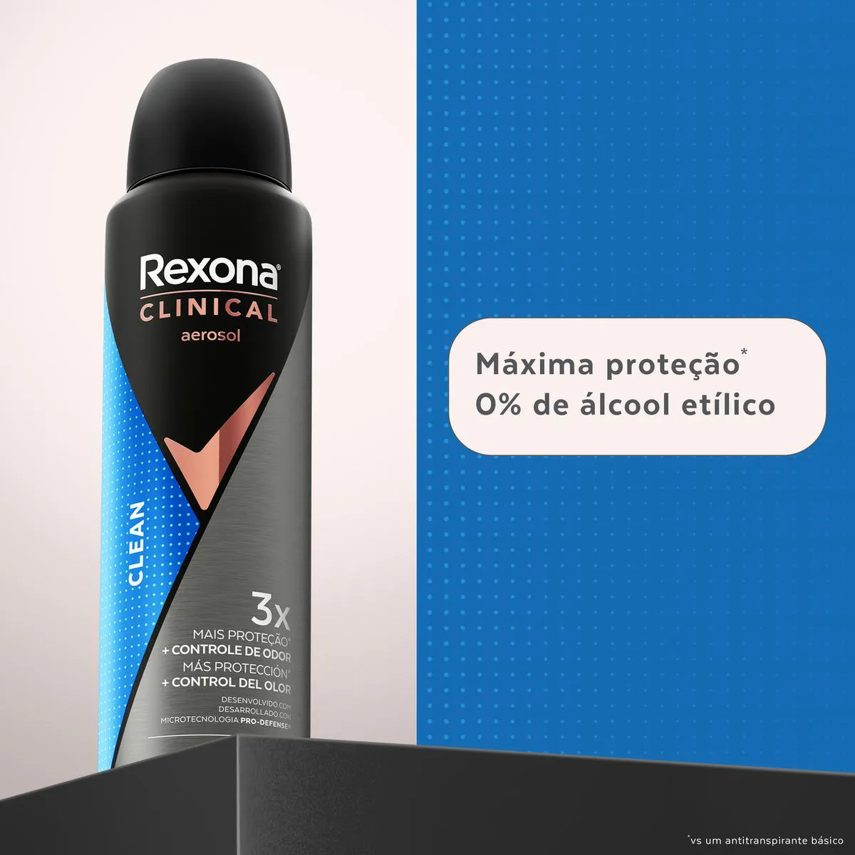 Desodorante Antitranspirante Aerosol Rexona Men Clinical Clean Masculino 96h 150ml