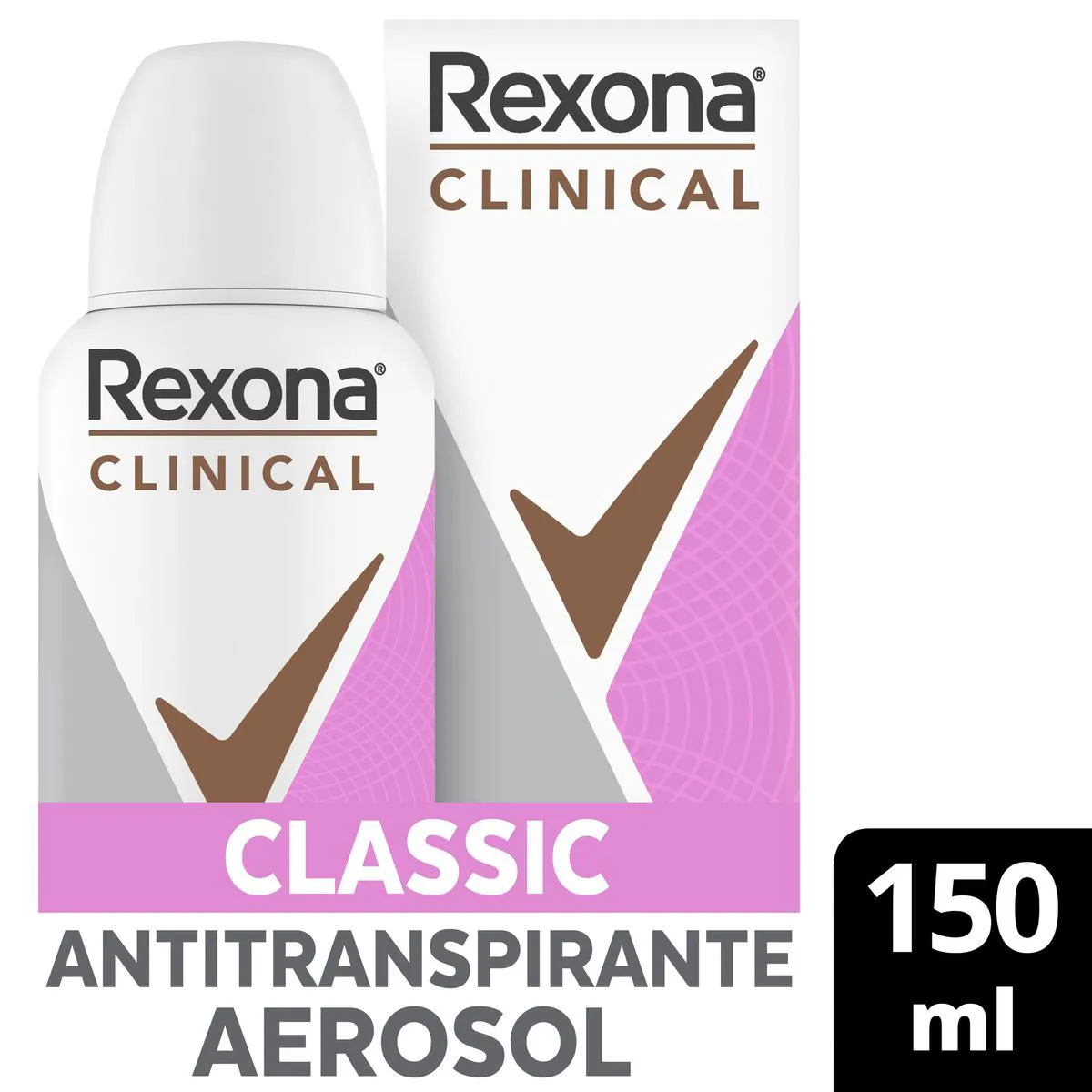 Desodorante Antitranspirante Aerosol Rexona Clinical Classic Feminino 96h 150ml