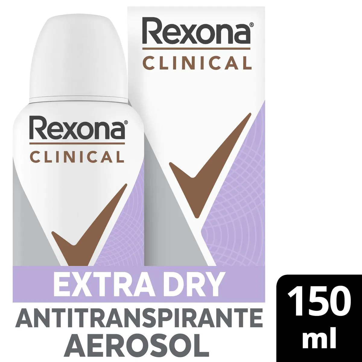Desodorante Antitranspirante Aerosol Rexona Clinical Extra Dry Feminino 96h 150ml