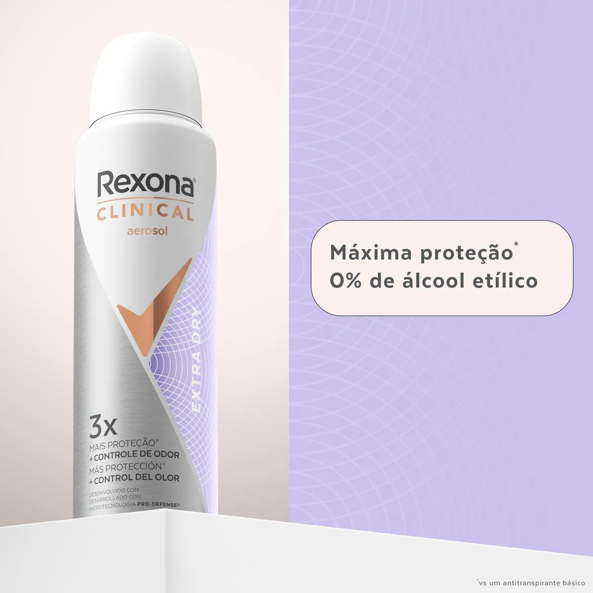 Desodorante Antitranspirante Aerosol Rexona Clinical Extra Dry Feminino 96h 150ml