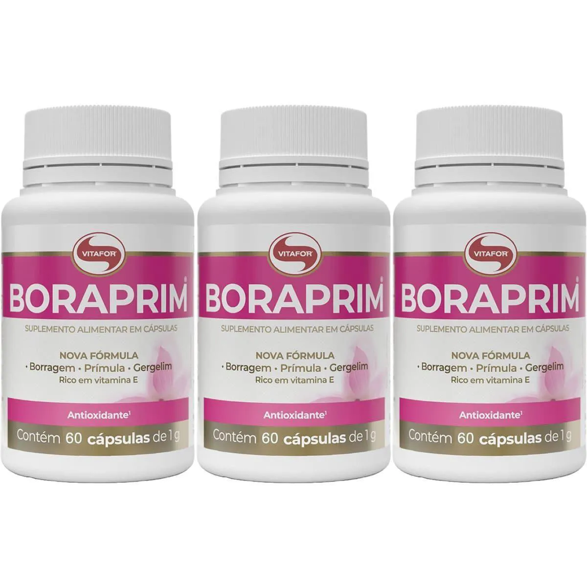 Kit 3X Boraprim - 60 Cápsulas - Vitafor