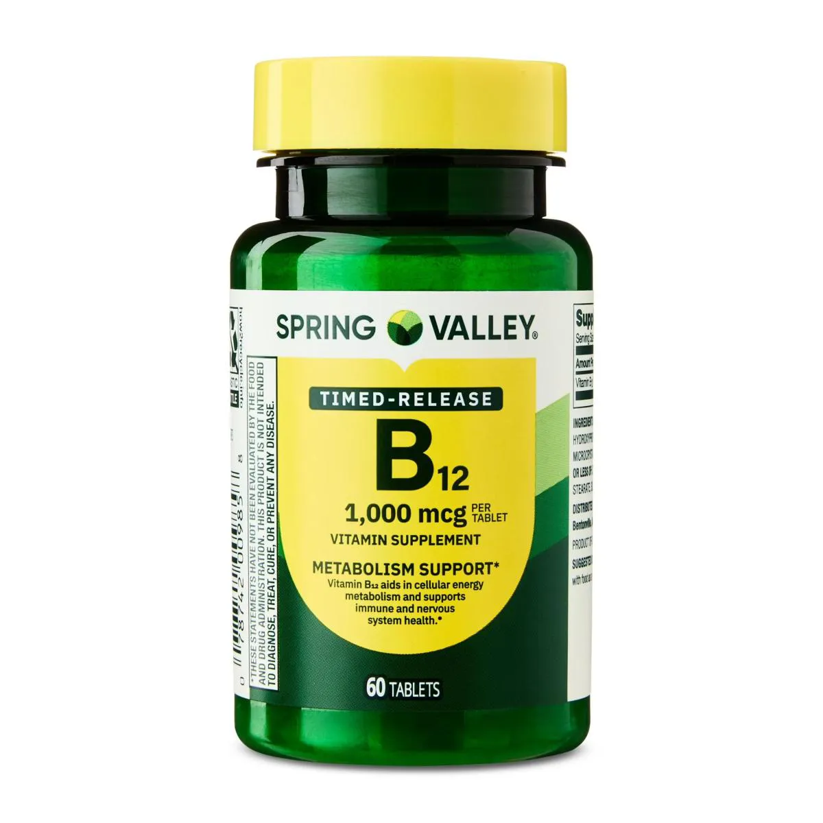 Vitamina B12 com 500 Mcg , 100 Tabletes - Spring Valley
