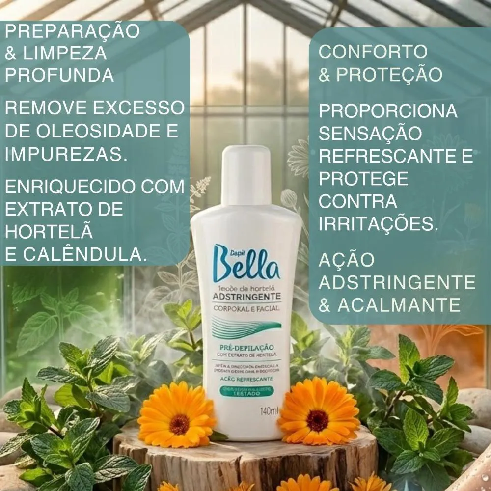 Kit Pré e Pós Depilação 140Ml + Gel Calmante Depil Bella