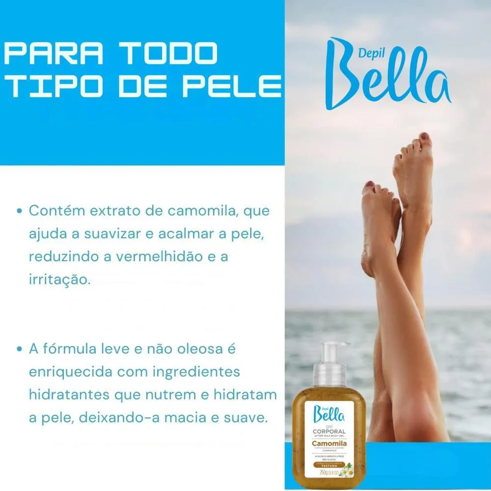 Kit Pré e Pós Depilação 140Ml + Gel Calmante Depil Bella