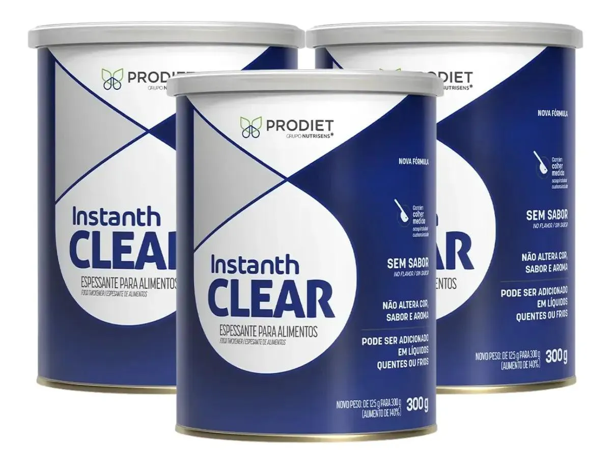 Kit C/ 3 Instanth Clear sem Sabor - Lata 300 Gr