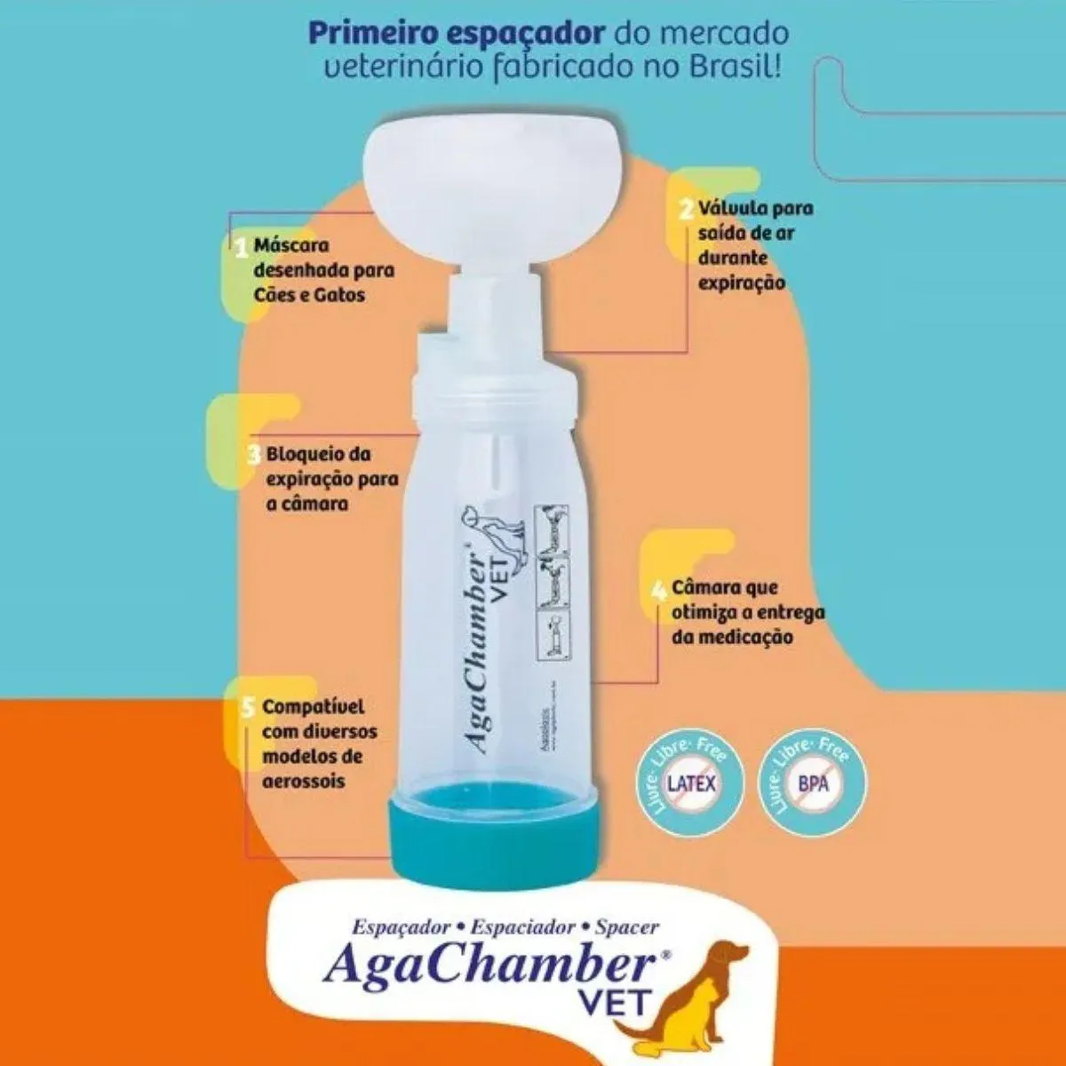 Espacador Agachamber Veterinario M/G - Cães e Gatos - Agpmed