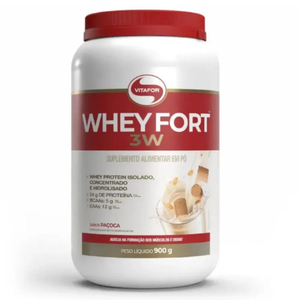 Whey Fort 3W Vitafor 900 G Paçoca