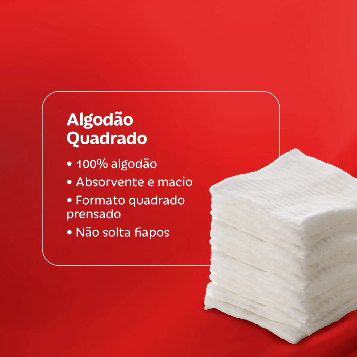 Algodão Quadrado Needs 250 Unidades