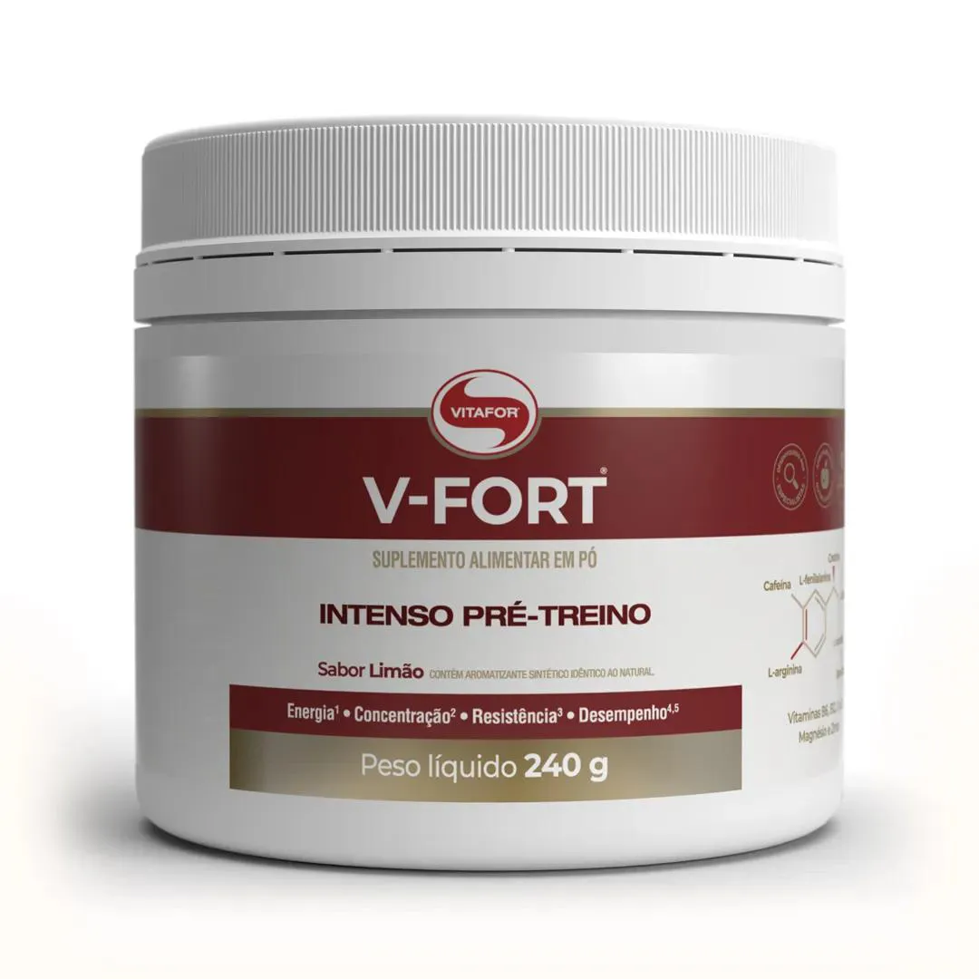 V-Fort Pré Treino Vitafor Pote 240G Limão