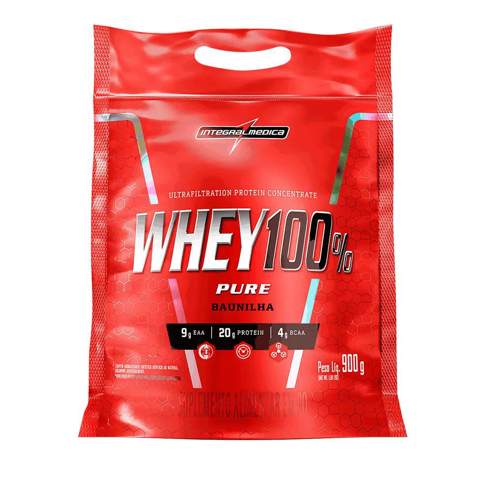Whey Concentrado 100% Puro Baunilha Integralmédica 900G Refil
