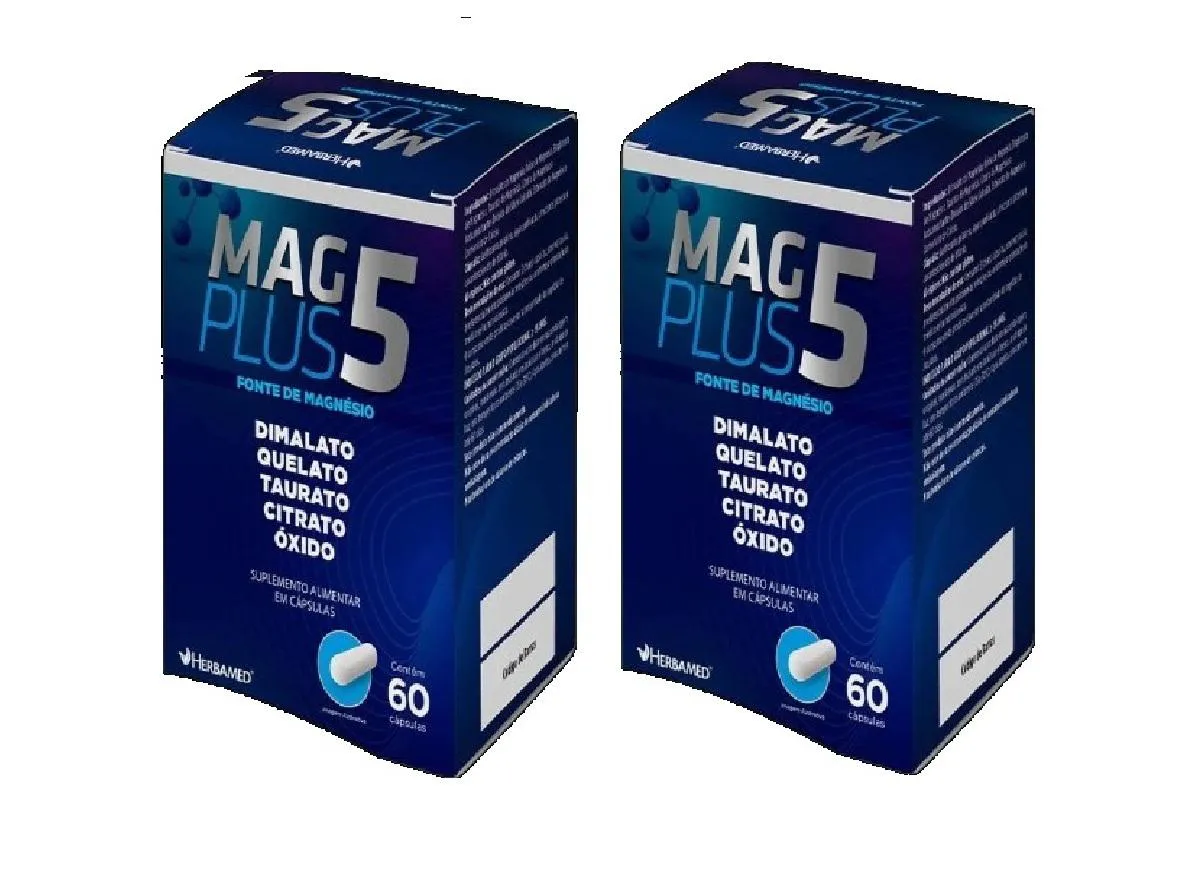 Kit 2 Mag Plus 5 Fontes de Magnésios com 60 Cáps - Herbamed