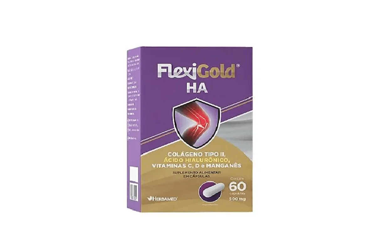 Kit 2 Flexigold Ha Colageno Tipo 2 e Hialur 60 Caps Herbamed