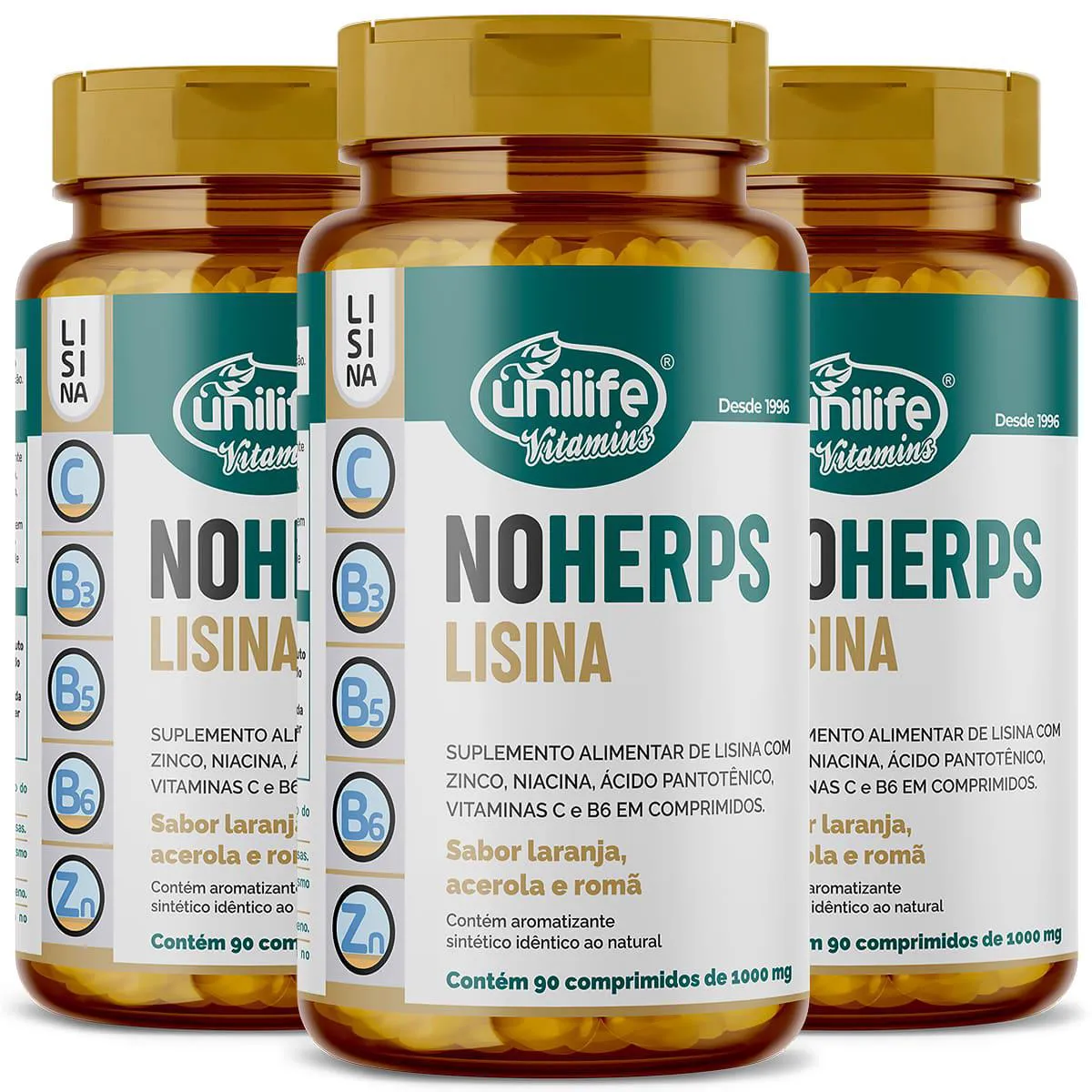 Noherps Lisina 3 X 90 comprimidos Unilife