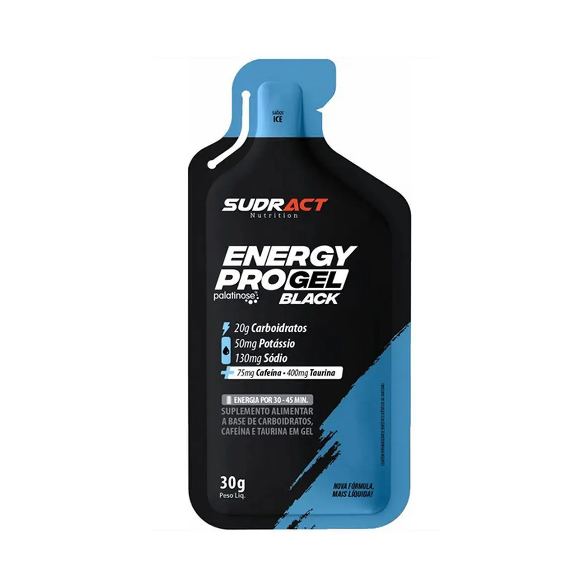 Energy Pro Gel Black - 1 Sachê 30G Ice - Sudract Nutrition