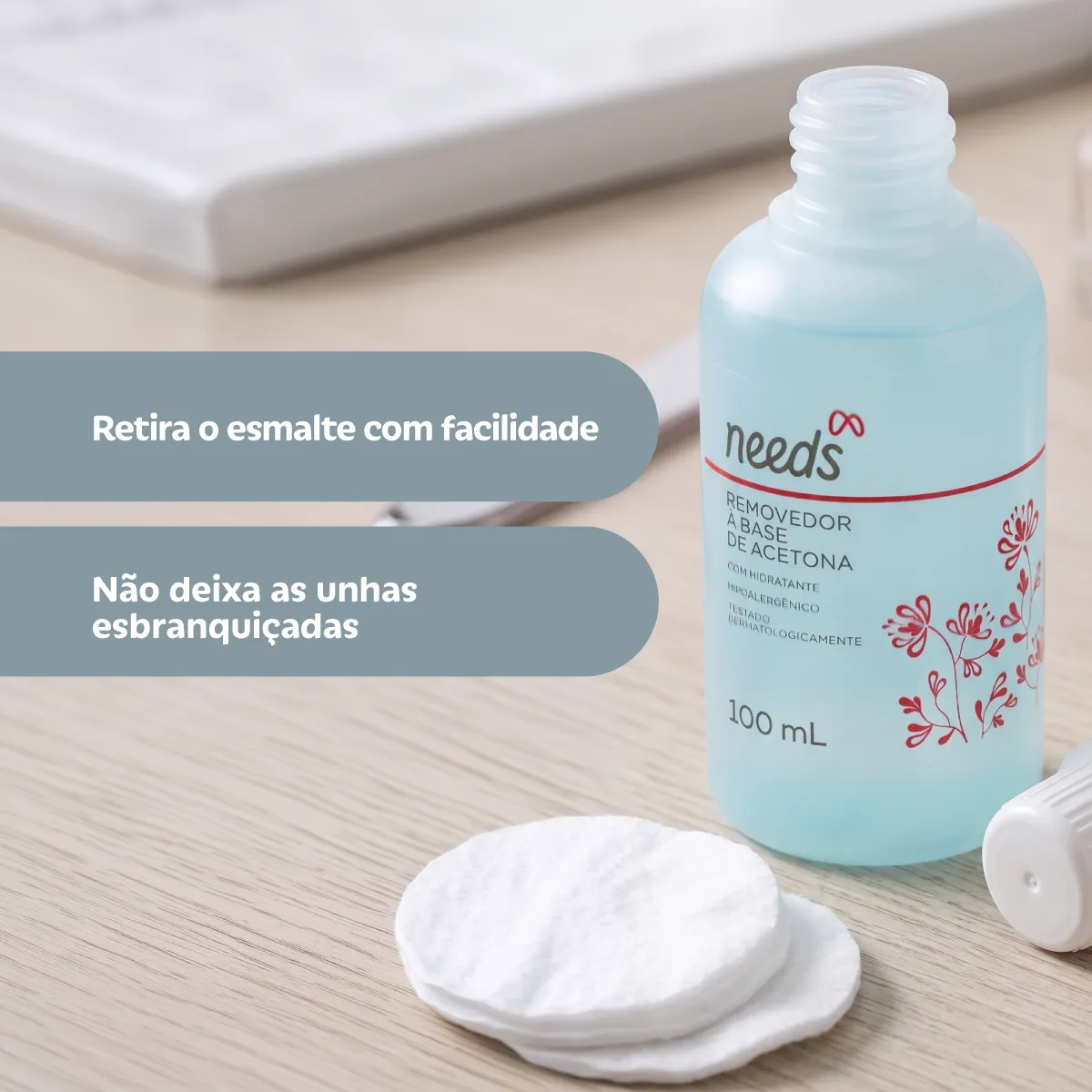 Removedor de Esmalte Needs com Acetona 100ml