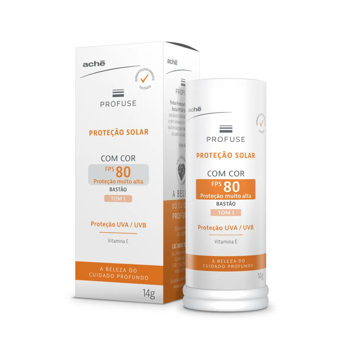 Protetor Solar Facial em Bastão Profuse FPS 80 Tom 1 14g