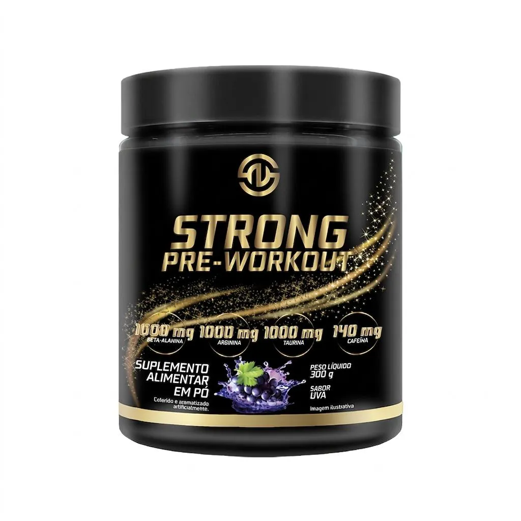 Strong Pre Workout Pré Treino em Pó Pote 300G Sabor Uva - Strong Now Labs