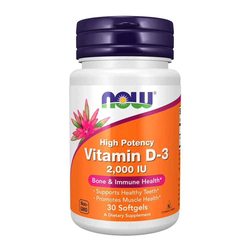 Vitamina D3 2.000Ui 30 Cápsulas Gelatinosas Now Foods