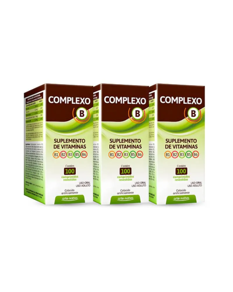 Kit 03 Unidades Complexo B C/100 Comprimidos Arte Nativa