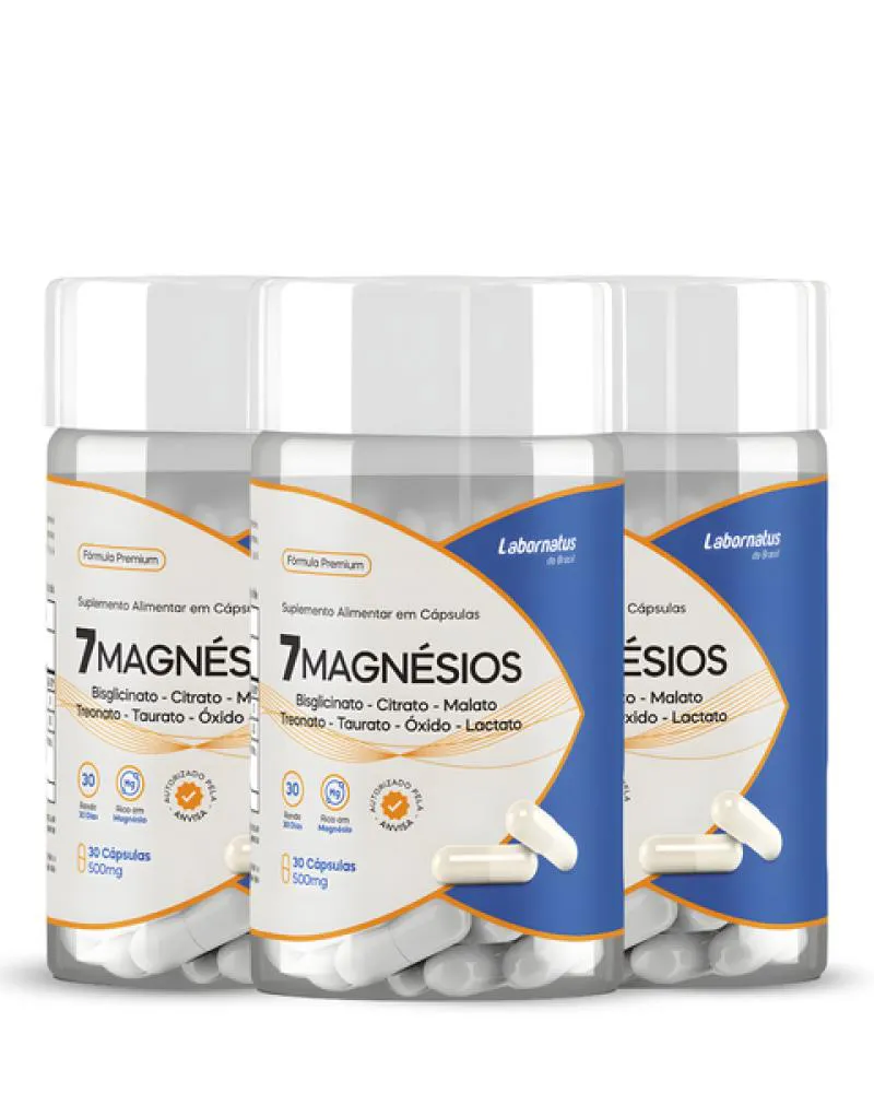 Kit 03 Unidades de 7 Magnésios 500Mg com 30 Caps Labornatus