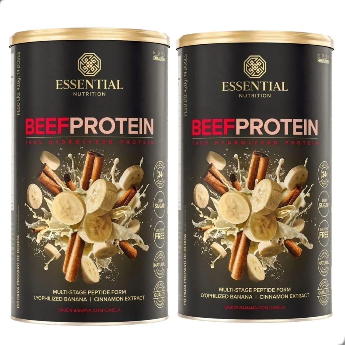 Kit 2 Beef Protein Banana com Canela 420G Essential