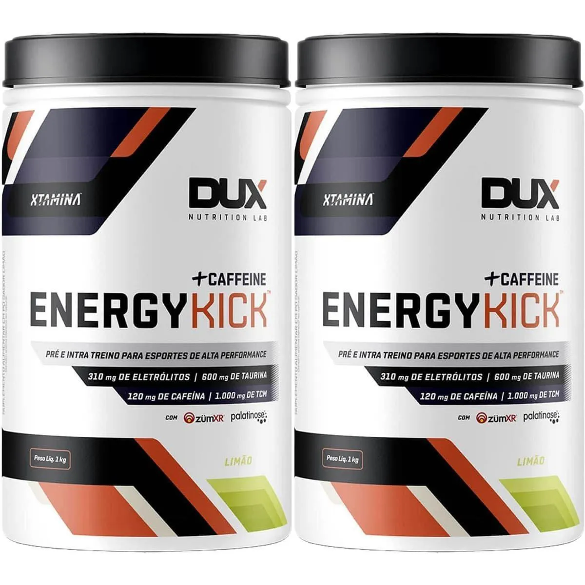 Kit 2X Energy Kick + Caffeine - 1000G Limão - Dux Nutrition