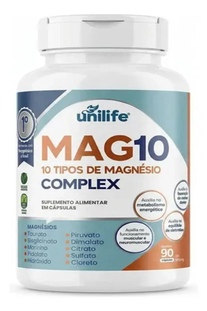 Magnesio 10 Tipos Complexo 90 Capsulas - Unilife