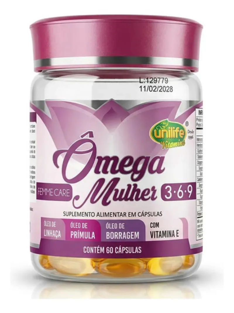 Omega 3 6 9 Mulher 60 Capsulas - Unilife