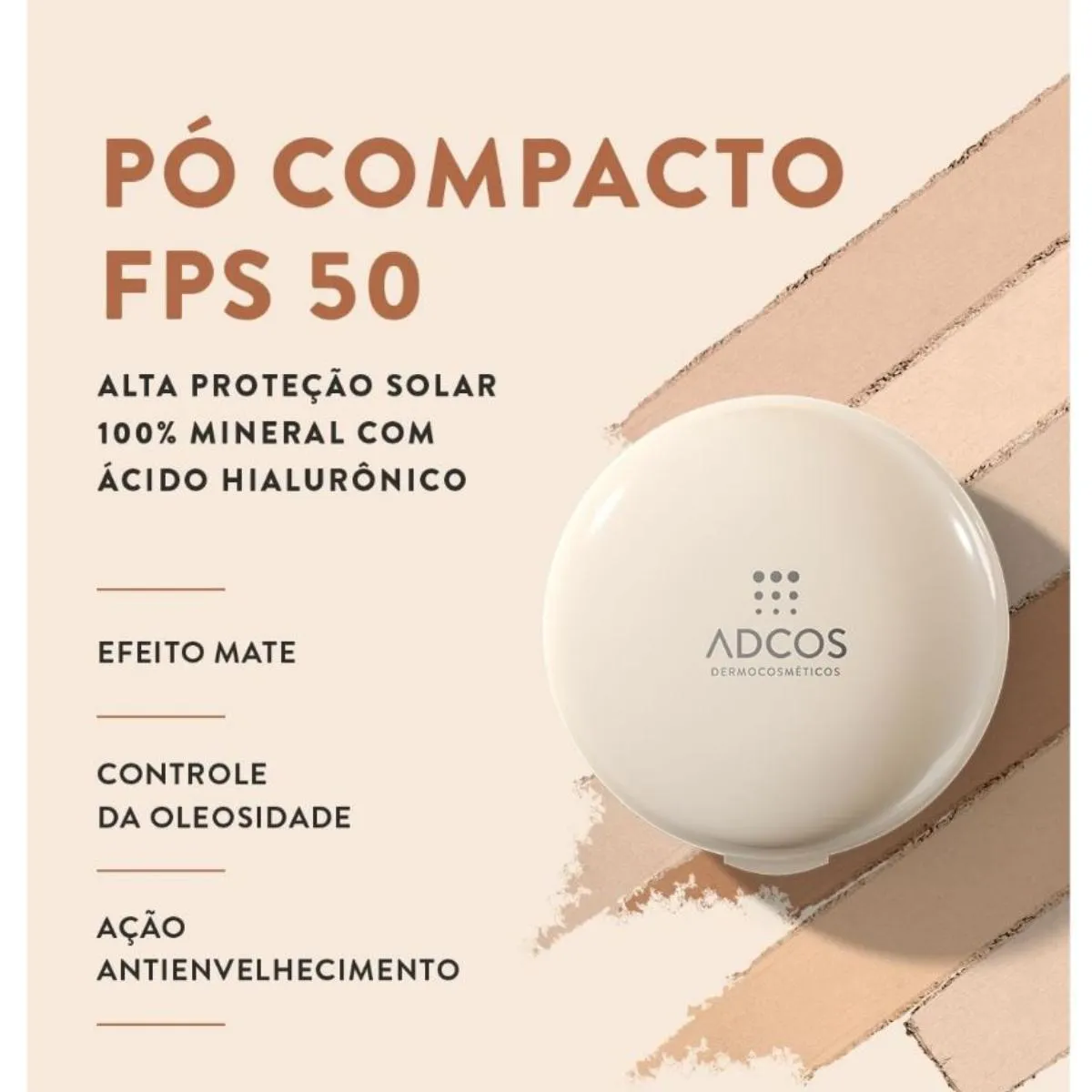 Adcos Pó Compacto 60Fps 3.0 Nude - 11G