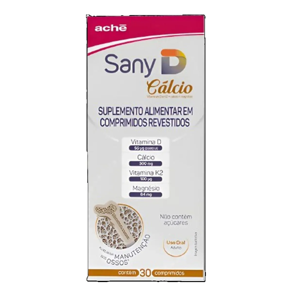 Sany D Cálcio C/30 Comprimidos Revestidos - Aché