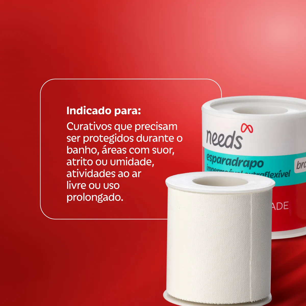 Esparadrapo Needs Branco Impermeável 5cm x 4,5m 1 unidade